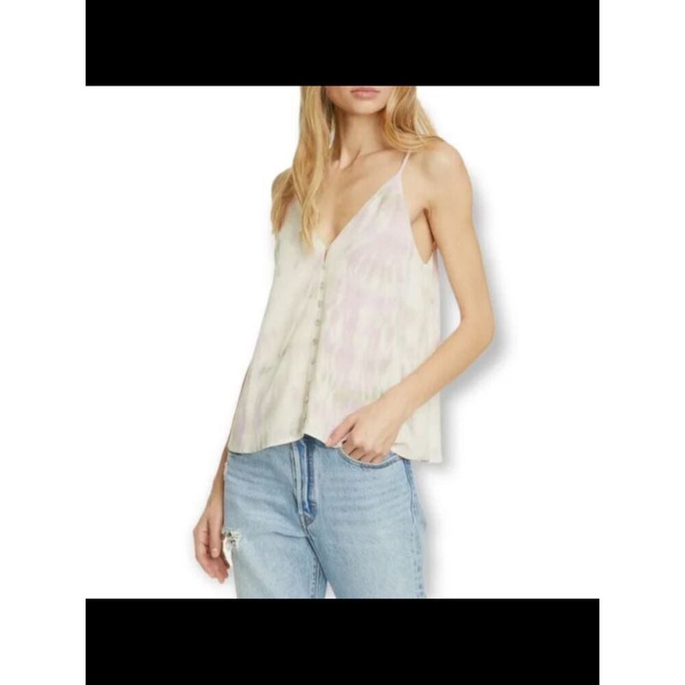 DOLAN Womens Sleeveless V Neck Button Up Top